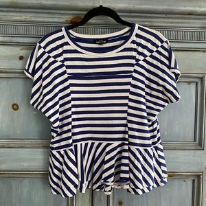Tricot Comme Des Garçons Tricot white/blue striped top size S